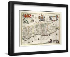 Map of Sussex-null-Framed Premium Giclee Print