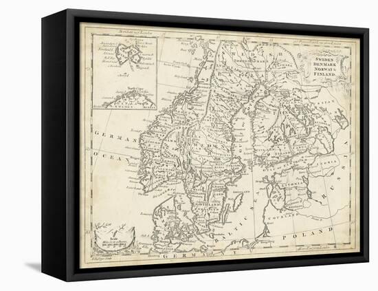 Map of Sweden and Denmark-T. Jeffreys-Framed Stretched Canvas