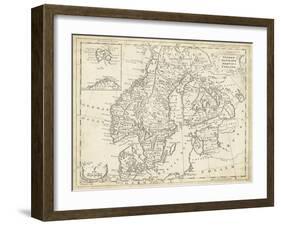 Map of Sweden and Denmark-T. Jeffreys-Framed Art Print