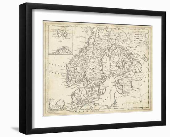 Map of Sweden and Denmark-T. Jeffreys-Framed Art Print