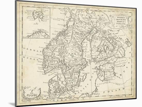 Map of Sweden and Denmark-T. Jeffreys-Mounted Art Print