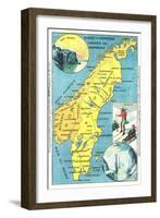 Map of Sweden and Norway-null-Framed Art Print