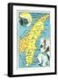 Map of Sweden and Norway-null-Framed Art Print