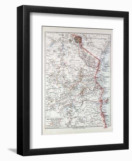 Map of Tanzania Kilimanjaro, 1899-null-Framed Premium Giclee Print