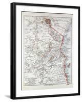 Map of Tanzania Kilimanjaro, 1899-null-Framed Premium Giclee Print