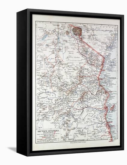 Map of Tanzania Kilimanjaro, 1899-null-Framed Stretched Canvas