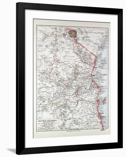 Map of Tanzania Kilimanjaro, 1899-null-Framed Giclee Print