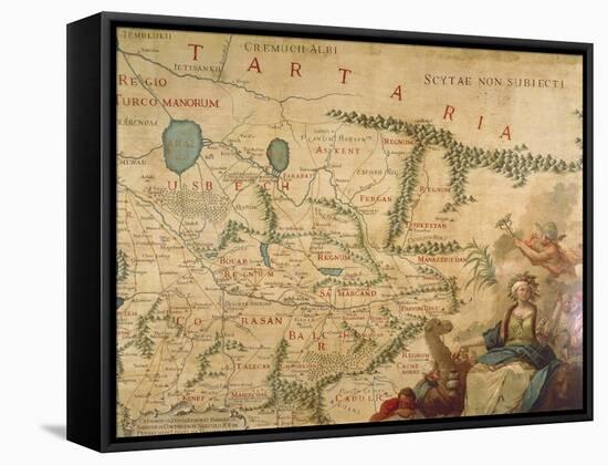 Map of Tartary, 1540 and Francesco Grisellini, 1761-Gian Lorenzo Bernini-Framed Stretched Canvas