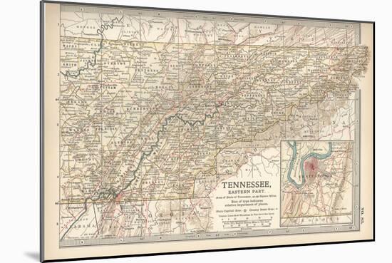 Map of Tennessee, Eastern Part. United States-Encyclopaedia Britannica-Mounted Art Print