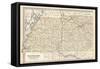 Map of Tennessee, Western Part. United States. Inset Map of Chattanooga-Encyclopaedia Britannica-Framed Stretched Canvas