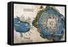 Map of Tenochtitlan and the Gulf of Mexico, from 'Praeclara Ferdinadi Cortesii De Nova Maris…-null-Framed Stretched Canvas