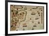 Map of Terra Brasilis-Jorge Reinel-Framed Premium Giclee Print