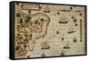 Map of Terra Brasilis-Jorge Reinel-Framed Stretched Canvas