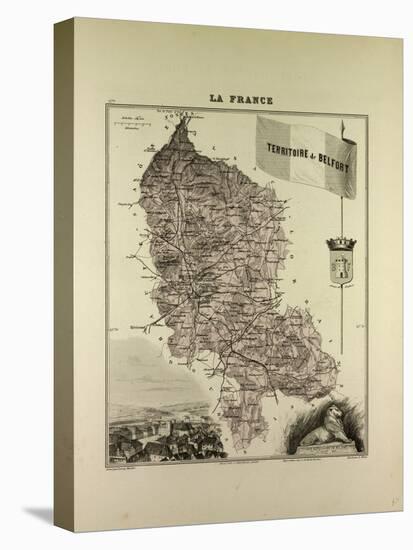 Map of Territoire De Belfort 1896, France-null-Stretched Canvas