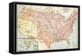 Map of Territorial Growth of the United States from 1783-1867-null-Framed Stretched Canvas