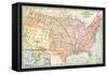 Map of Territorial Growth of the United States from 1783-1867-null-Framed Stretched Canvas