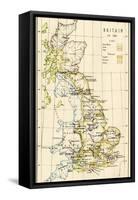 Map of Territory Controlled by Celts, Picts, Anglos, Saxons, and Other Tribes in Britain in 597 Ad-null-Framed Stretched Canvas