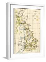 Map of Territory Controlled by Celts, Picts, Anglos, Saxons, and Other Tribes in Britain in 597 Ad-null-Framed Giclee Print