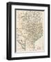 Map of Texas and Indian Territory (Now Oklahoma), 1870s-null-Framed Giclee Print