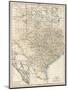 Map of Texas and Indian Territory (Now Oklahoma), 1870s-null-Mounted Giclee Print