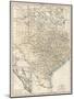 Map of Texas and Indian Territory (Now Oklahoma), 1870s-null-Mounted Giclee Print