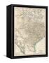 Map of Texas and Indian Territory (Now Oklahoma), 1870s-null-Framed Stretched Canvas