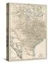 Map of Texas and Indian Territory (Now Oklahoma), 1870s-null-Stretched Canvas