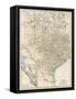 Map of Texas and Indian Territory (Now Oklahoma), 1870s-null-Framed Stretched Canvas