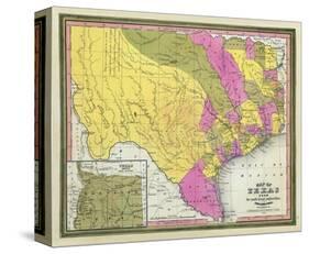 Map of Texas, c.1846-Samuel Augustus Mitchell-Stretched Canvas