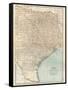 Map of Texas, Eastern Part. United States-Encyclopaedia Britannica-Framed Stretched Canvas