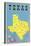 Map of Texas, Flags-null-Stretched Canvas