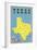 Map of Texas, Flags-null-Framed Art Print
