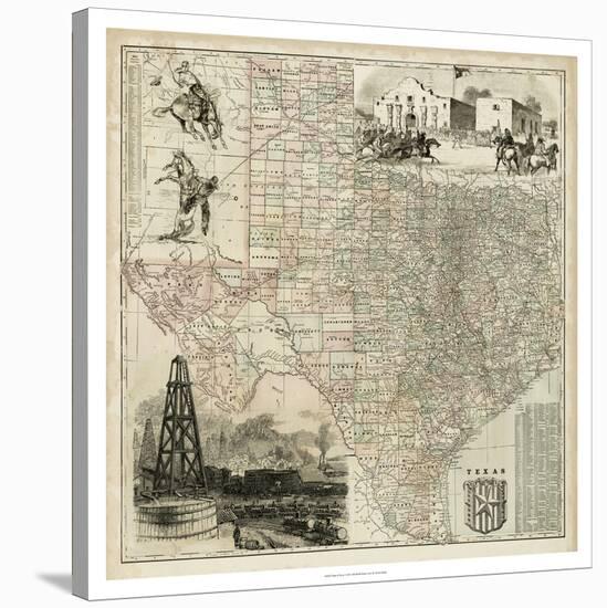 Map of Texas-null-Stretched Canvas