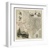 Map of Texas-null-Framed Art Print