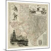 Map of Texas-null-Mounted Art Print