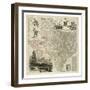 Map of Texas-null-Framed Art Print