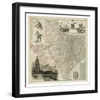 Map of Texas-null-Framed Art Print