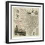 Map of Texas-null-Framed Art Print