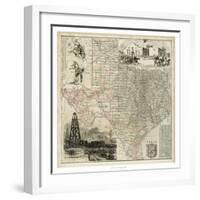 Map of Texas-null-Framed Art Print