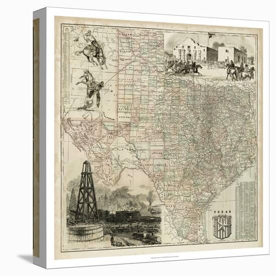 Map of Texas-null-Stretched Canvas