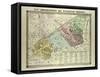 Map of the 17th Arrondissement Des Batignolles-Monceaux Paris France-null-Framed Stretched Canvas