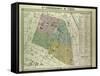 Map of the 3rd Arrondissement Du Temple Paris France-null-Framed Stretched Canvas