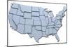 Map of the 48 Continental USA States Raised with Clipping-Path-Michael Darcy Brown-Mounted Photographic Print