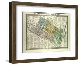 Map of the 4th Arrondissement De L'Hôtel De Ville Paris France-null-Framed Giclee Print