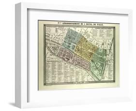 Map of the 4th Arrondissement De L'Hôtel De Ville Paris France-null-Framed Giclee Print