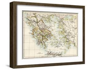 Map of the Aegean Sea in the Time of Ancient Greece-null-Framed Giclee Print