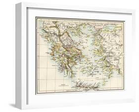 Map of the Aegean Sea in the Time of Ancient Greece-null-Framed Giclee Print