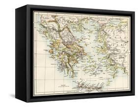 Map of the Aegean Sea in the Time of Ancient Greece-null-Framed Stretched Canvas