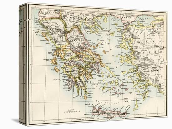 Map of the Aegean Sea in the Time of Ancient Greece-null-Stretched Canvas