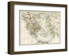 Map of the Aegean Sea in the Time of Ancient Greece-null-Framed Giclee Print